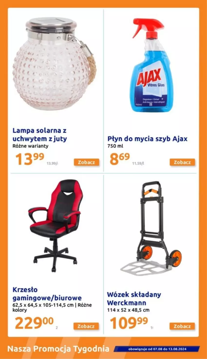 Gazetka promocyjna Action - ważna 07.08 do 13.08.2024 - strona 12 - produkty: Ajax, Biuro, Krzesło, Lampa, Płyn do mycia, Wózek