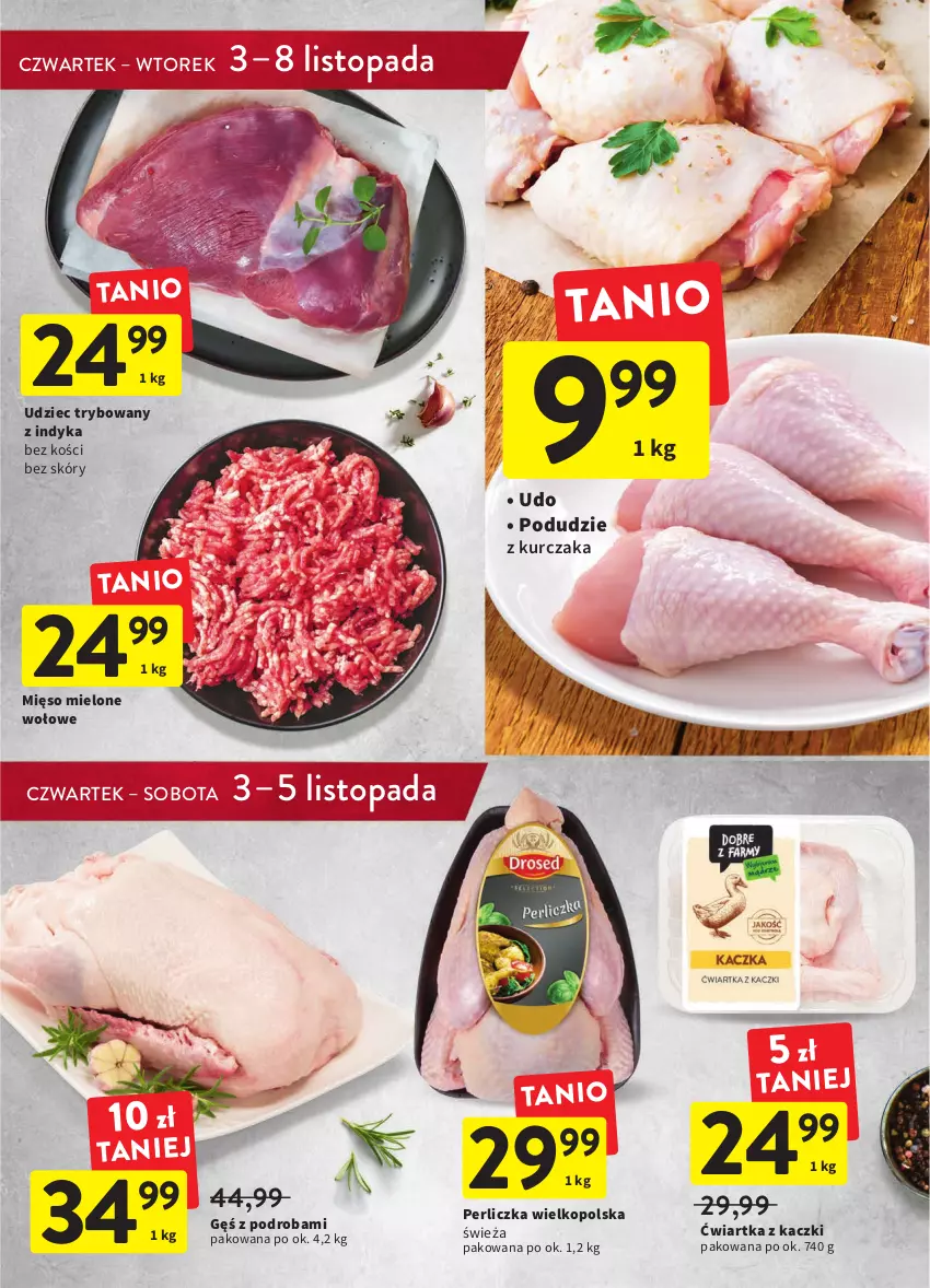 Gazetka promocyjna Intermarche - Gazetka Intermarche - ważna 03.11 do 08.11.2022 - strona 15 - produkty: Kurczak, Mięso, Mięso mielone, Perliczka, Podudzie z kurczaka, Top