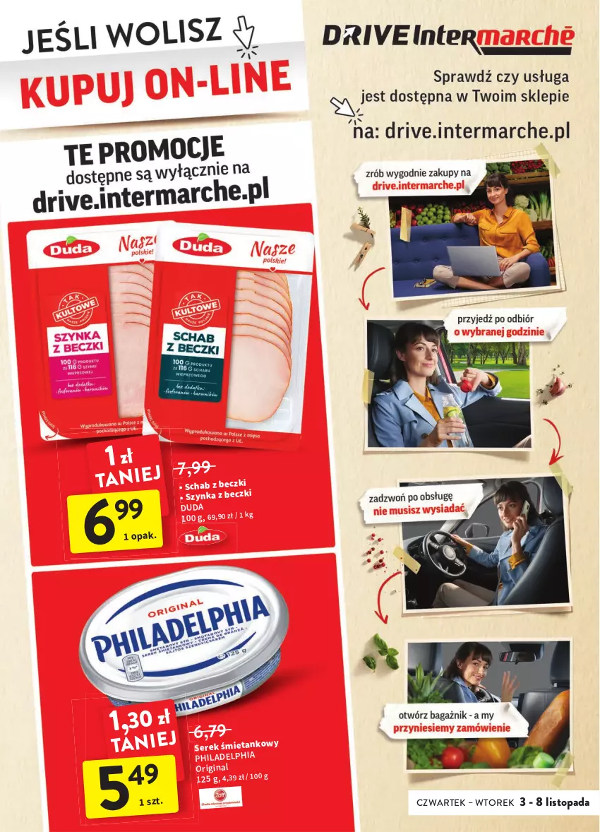 Gazetka promocyjna Intermarche - Gazetka Intermarche - ważna 03.11 do 08.11.2022 - strona 8 - produkty: Duda, Gin, Ser, Serek, Szynka, Szynka z beczki, Top