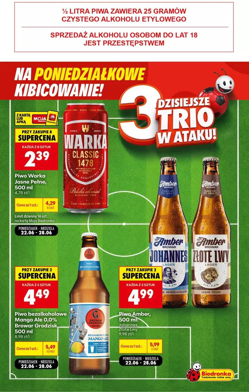 Gazetka promocyjna Biedronka - Gazetka - ważna 22.06 do 29.06.2026 - strona 2 - produkty: BIC, Gra, Mango, Piwa, Piwo, Warka