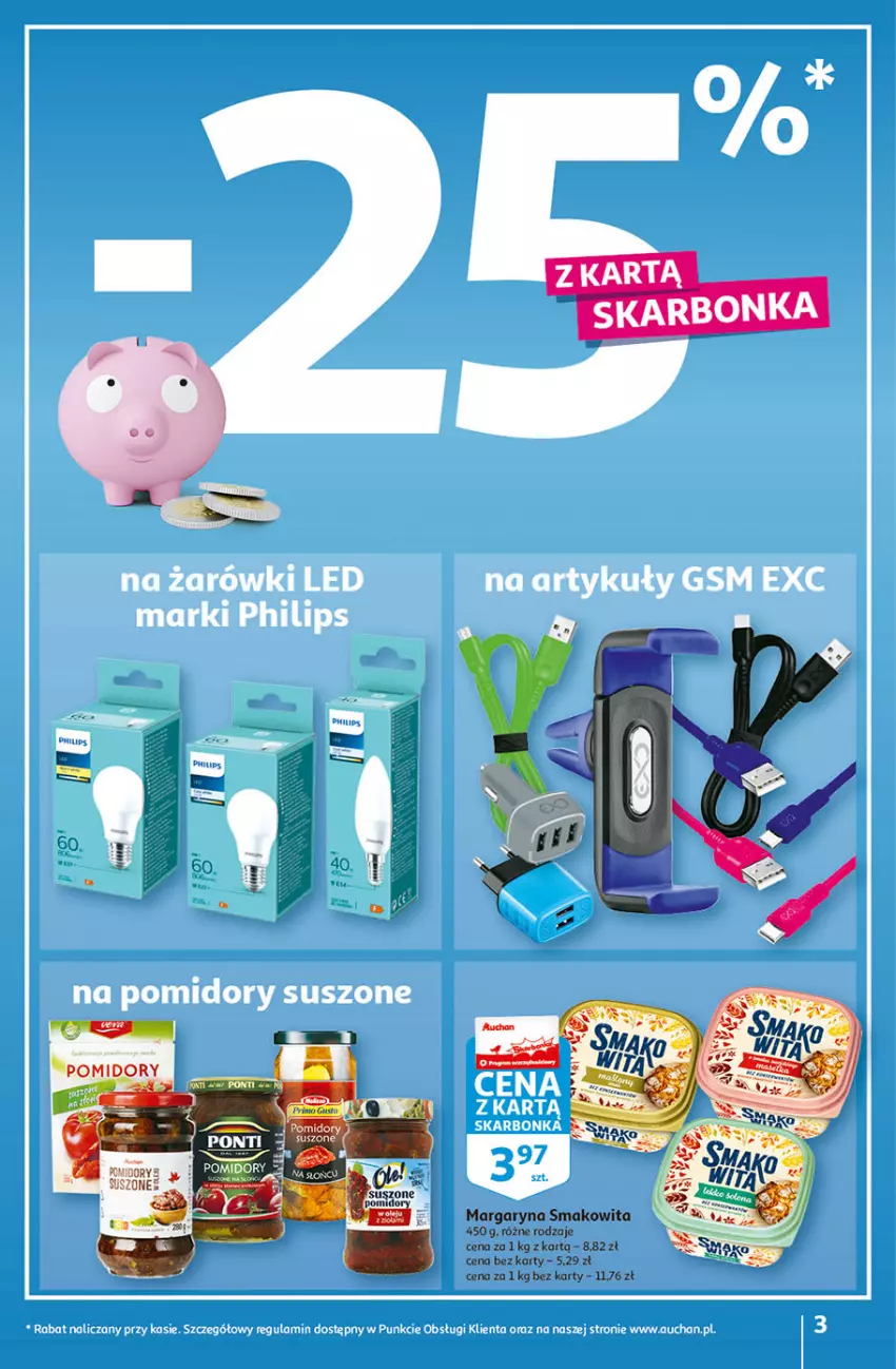 Gazetka promocyjna Auchan - Gazetka przeNISKIE CENY – PrzeWybór z MAXI PAKAMI Hipermarkety - ważna 15.09 do 21.09.2022 - strona 3 - produkty: Margaryna, Philips, Smakowita
