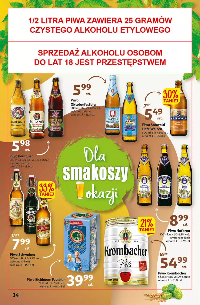 Gazetka promocyjna Auchan - Gazetka przeNISKIE CENY – PrzeWybór z MAXI PAKAMI Hipermarkety - ważna 15.09 do 21.09.2022 - strona 34 - produkty: Kawa, Piwo