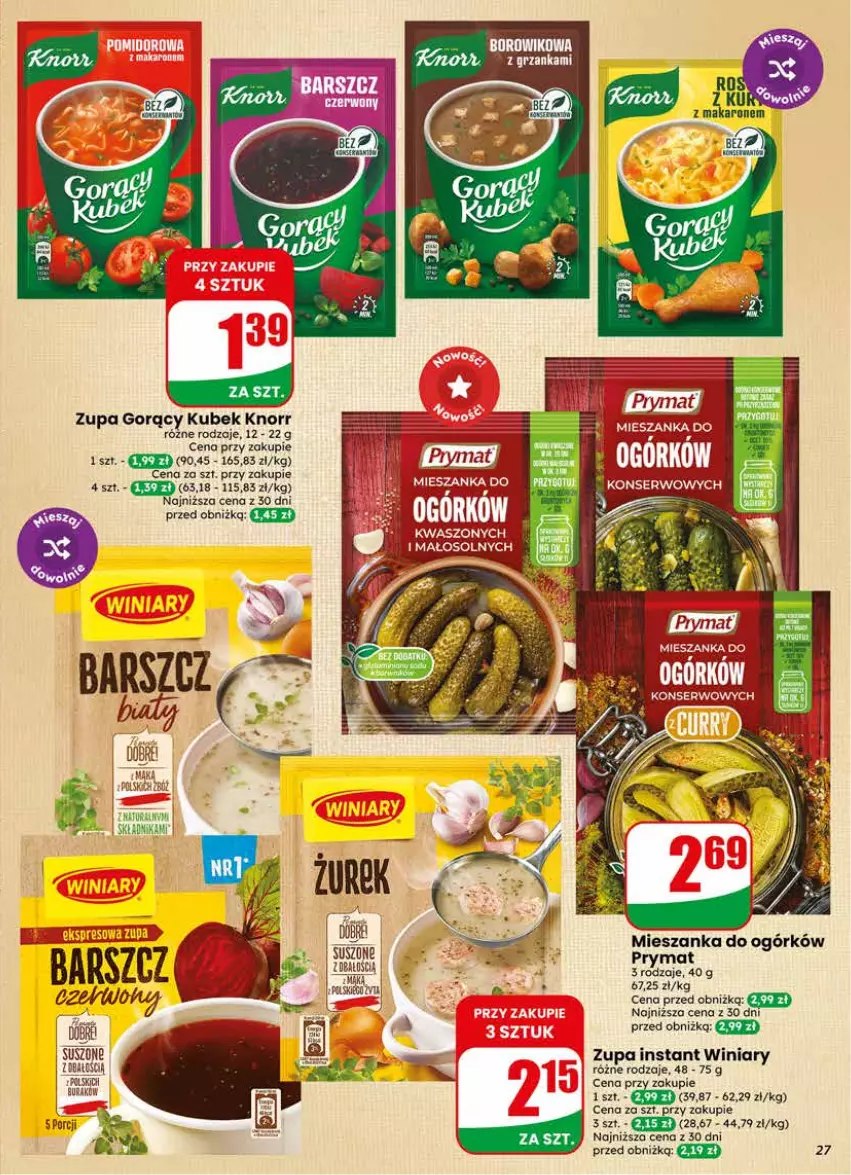 Gazetka promocyjna Dino - Gazetka 20 / 2026 - ważna 13.05 do 19.05.2026 - strona 27 - produkty: Knorr, Kubek, Por, Prymat, Wiko, Winiary, Zupa
