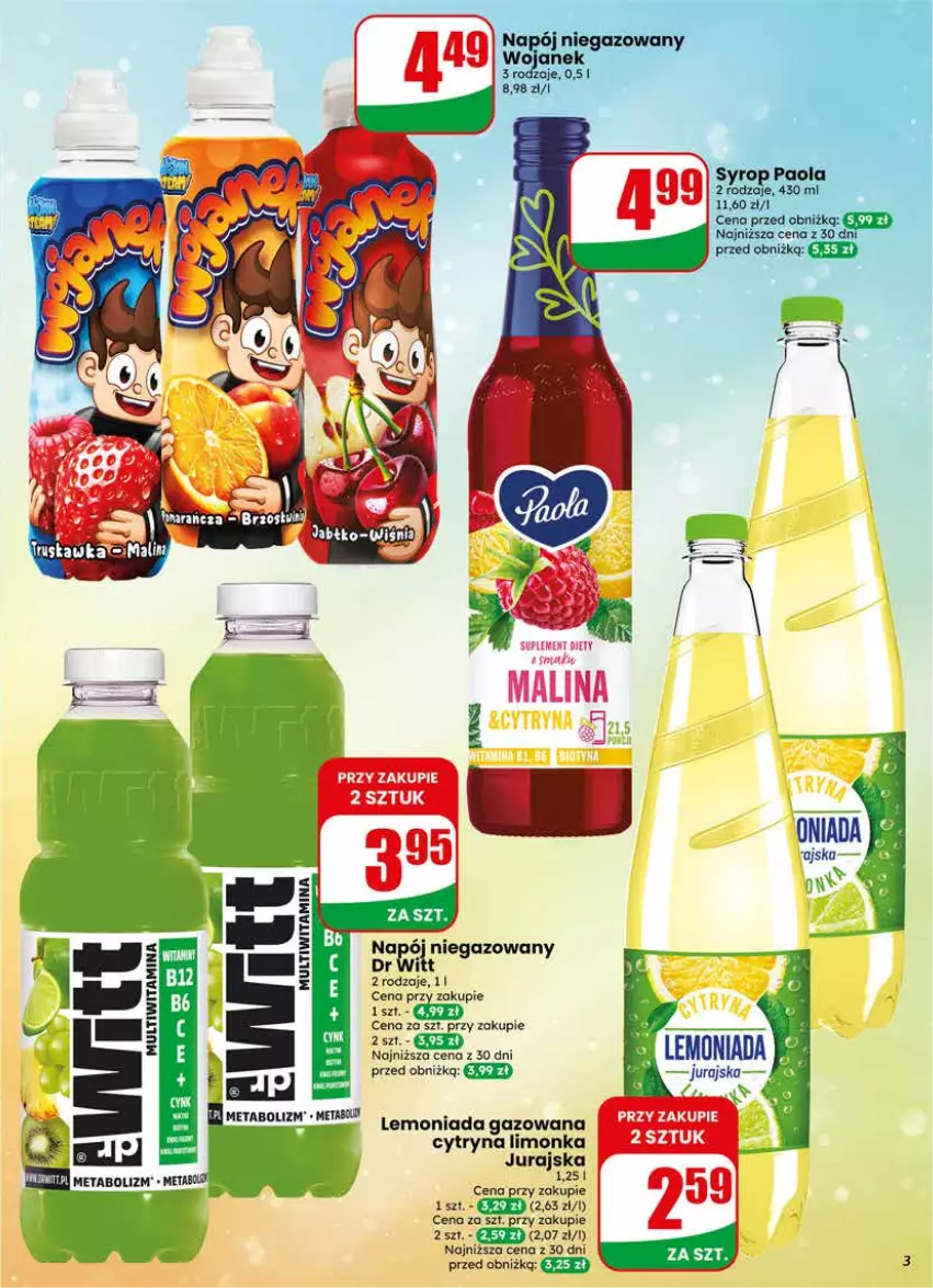 Gazetka promocyjna Dino - Gazetka 20 / 2026 - ważna 13.05 do 19.05.2026 - strona 3 - produkty: Lemoniada, Leon, Limonka, Napój, Napój niegazowany, Paola, Suplement diety, Syrop