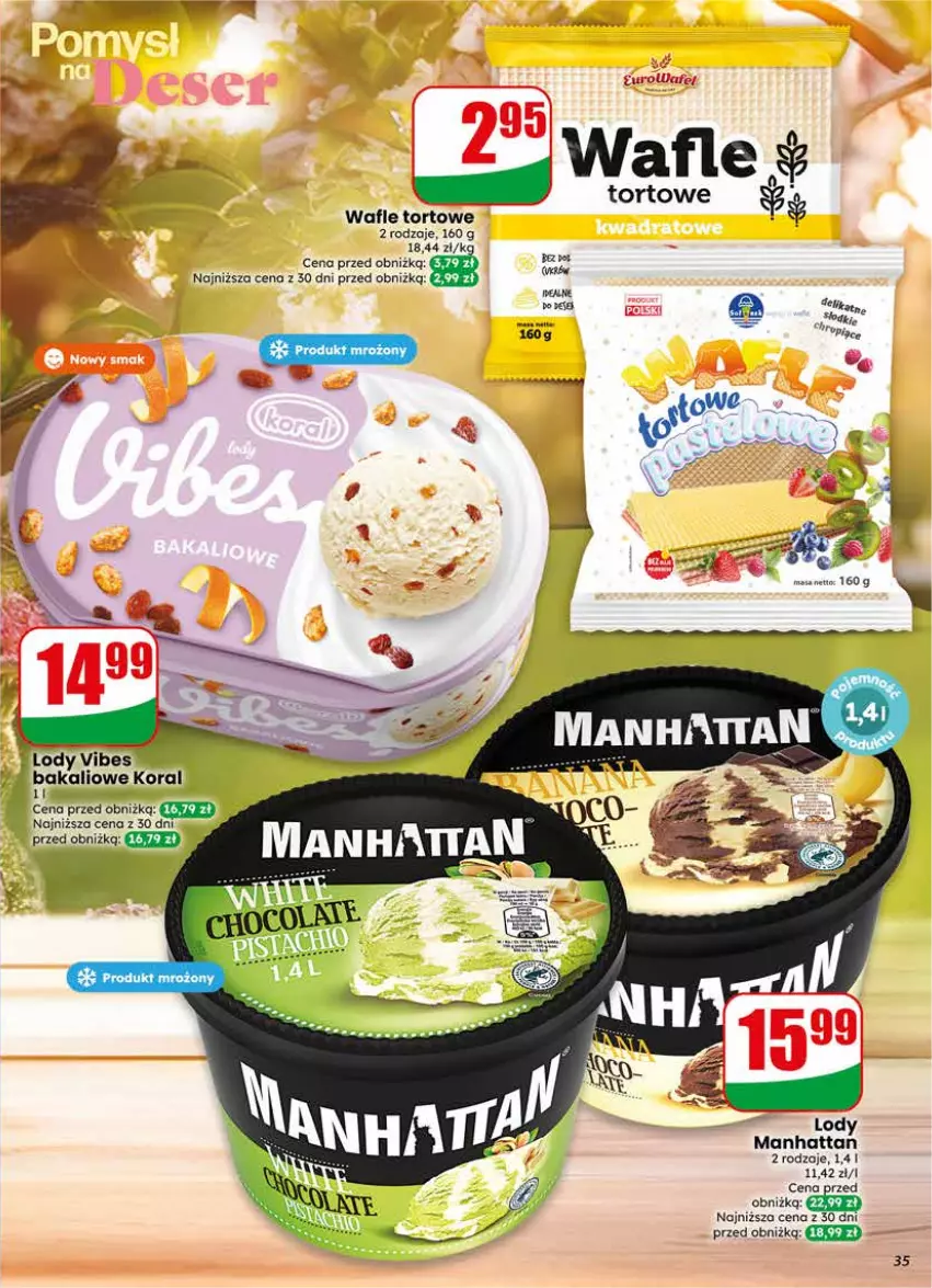 Gazetka promocyjna Dino - Gazetka 20 / 2026 - ważna 13.05 do 19.05.2026 - strona 35 - produkty: Lody, Por, Wafle, Wafle tortowe