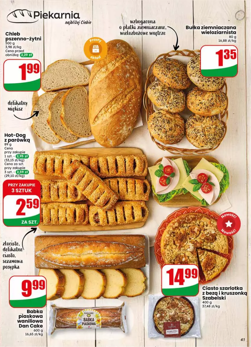 Gazetka promocyjna Dino - Gazetka 20 / 2026 - ważna 13.05 do 19.05.2026 - strona 41 - produkty: Babka, Bułka, Chleb, Dan Cake, JBL, Szarlotka