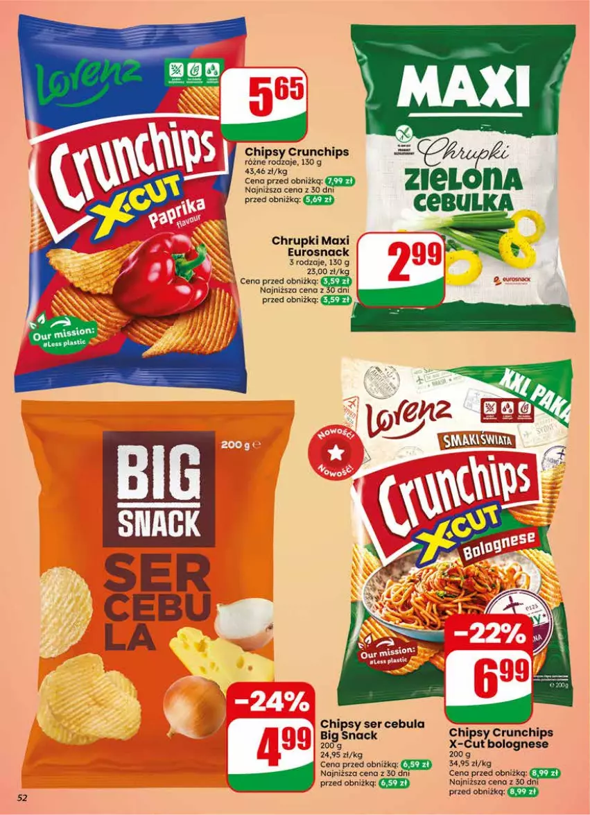 Gazetka promocyjna Dino - Gazetka 20 / 2026 - ważna 13.05 do 19.05.2026 - strona 52 - produkty: Cebula, Chipsy, Chrupki, Crunchips, Ser