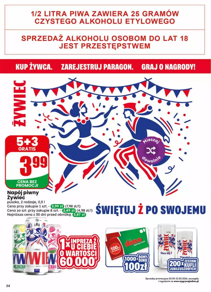 Gazetka promocyjna Dino - Gazetka 20 / 2026 - ważna 13.05 do 19.05.2026 - strona 54 - produkty: Gra, Gry, Napój, Piwa