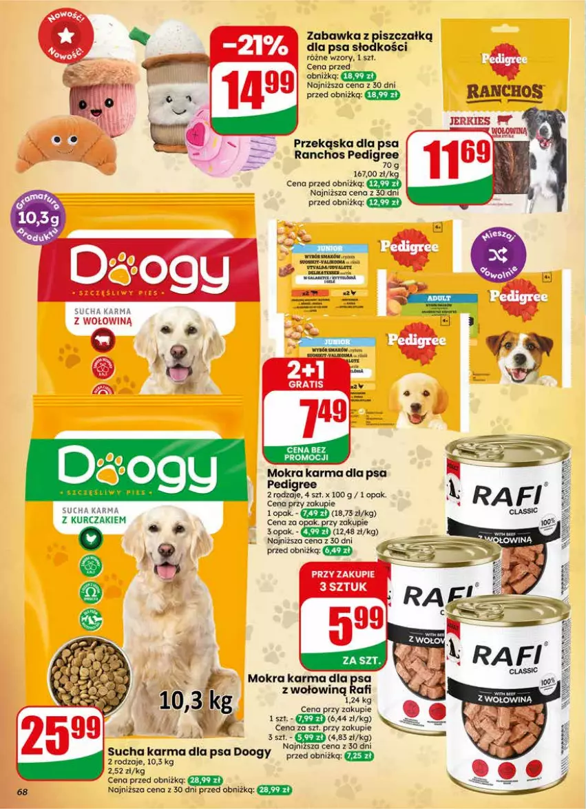 Gazetka promocyjna Dino - Gazetka 20 / 2026 - ważna 13.05 do 19.05.2026 - strona 68 - produkty: Kurczak, Mokra karma, Mus, Pedigree, Sucha karma, Zabawka
