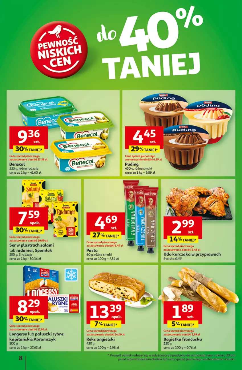 Gazetka promocyjna Auchan - Pewność Niskich Cen Hipermarket - ważna 06.03 do 12.03.2025 - strona 10 - produkty: Bagietka, Benecol, Grill, Kurczak, Paluszki rybne, Radamer, Salami, Ser