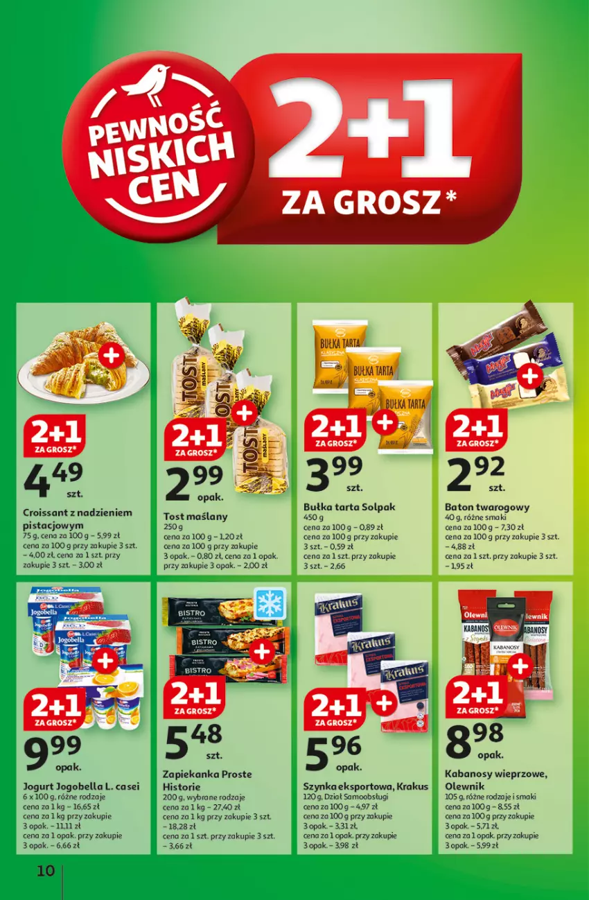 Gazetka promocyjna Auchan - Pewność Niskich Cen Hipermarket - ważna 06.03 do 12.03.2025 - strona 12 - produkty: Baton, Bell, Bella, Bułka, Bułka tarta, Croissant, Jogobella, Jogurt, Kabanos, Krakus, Olewnik, Por, Sport, Szynka, Tarta, Zapiekanka