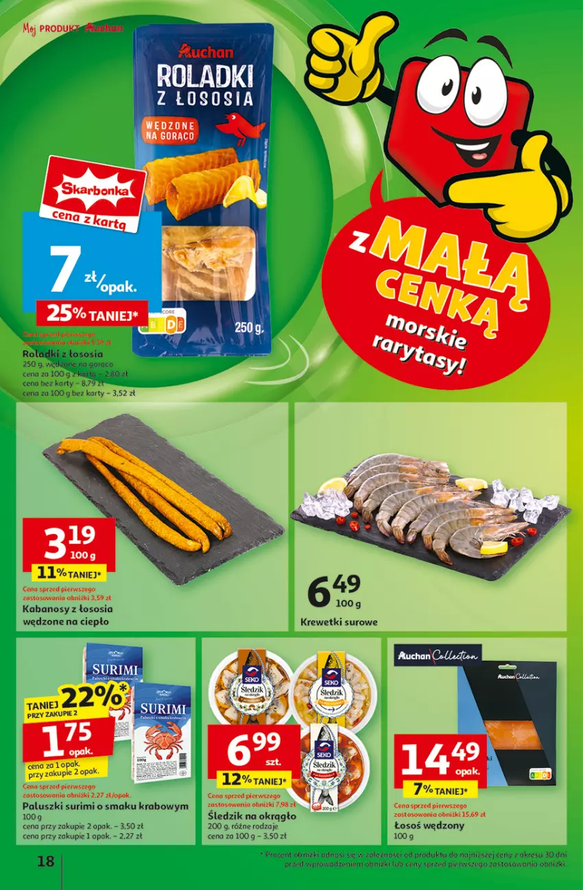 Gazetka promocyjna Auchan - Pewność Niskich Cen Hipermarket - ważna 06.03 do 12.03.2025 - strona 20 - produkty: Kabanos, Krewetki, Sos, Surimi