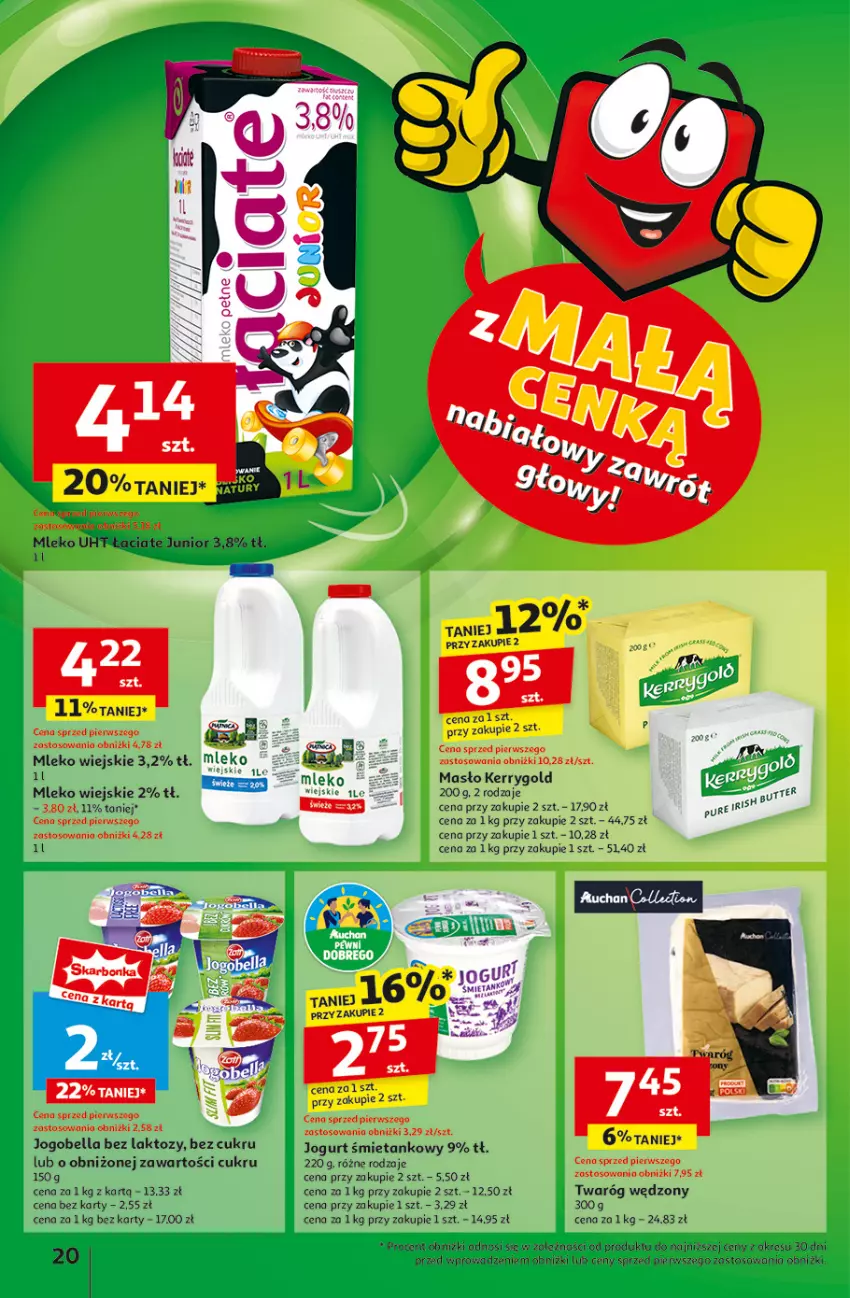 Gazetka promocyjna Auchan - Pewność Niskich Cen Hipermarket - ważna 06.03 do 12.03.2025 - strona 22 - produkty: Bell, Bella, Jogobella, Jogurt, Masło, Mleko, Pur, Twaróg