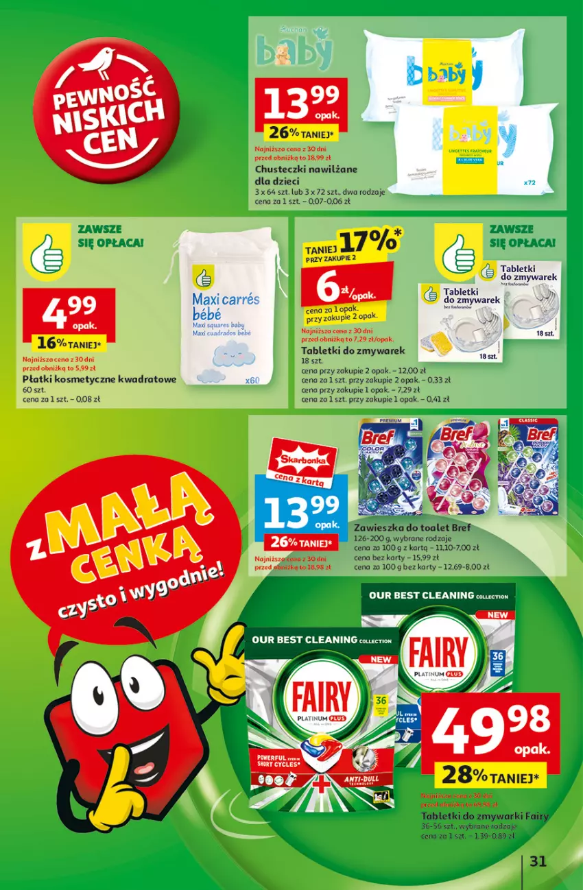 Gazetka promocyjna Auchan - Pewność Niskich Cen Hipermarket - ważna 06.03 do 12.03.2025 - strona 33 - produkty: Bref, Chusteczki, Dzieci, Fa, Fairy, Płatki kosmetyczne, Tablet, Tabletki do zmywarki, Zmywarki