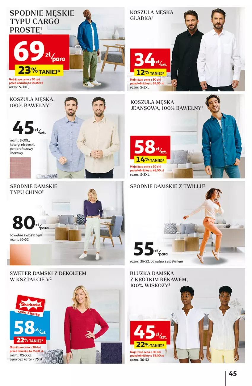 Gazetka promocyjna Auchan - Pewność Niskich Cen Hipermarket - ważna 06.03 do 12.03.2025 - strona 49 - produkty: Kosz, Koszula, Spodnie, Sweter, Wełna