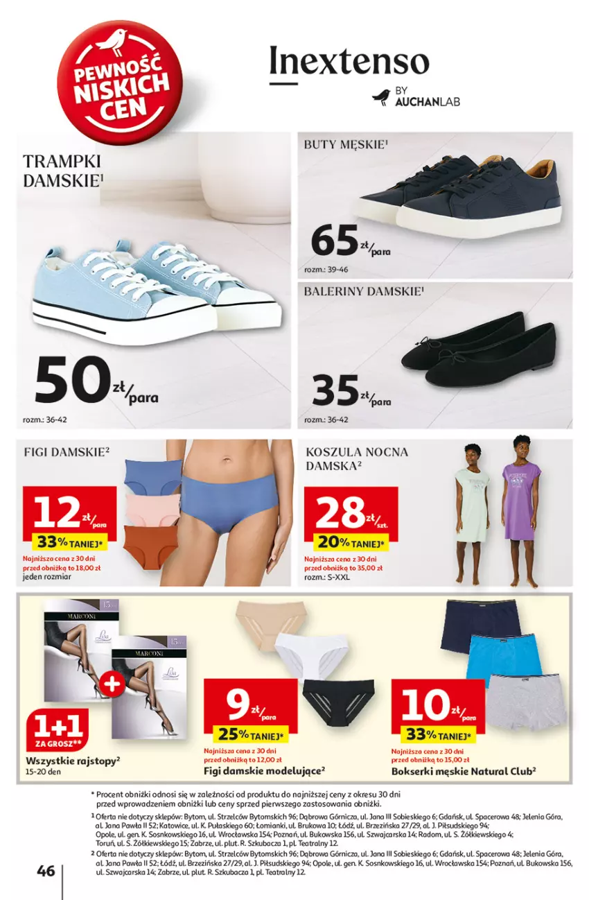 Gazetka promocyjna Auchan - Pewność Niskich Cen Hipermarket - ważna 06.03 do 12.03.2025 - strona 50 - produkty: Acer, Baleriny, Bokserki, Buty, Cars, Figi, Kosz, Koszula, Koszula nocna, Rajstopy, Ser, Sos, Top, Trampki