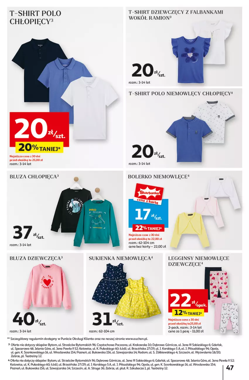 Gazetka promocyjna Auchan - Pewność Niskich Cen Hipermarket - ważna 06.03 do 12.03.2025 - strona 51 - produkty: Acer, Bluza, Bolerko, Cars, Fa, Gin, Legginsy, Sos, Sukienka, T-shirt