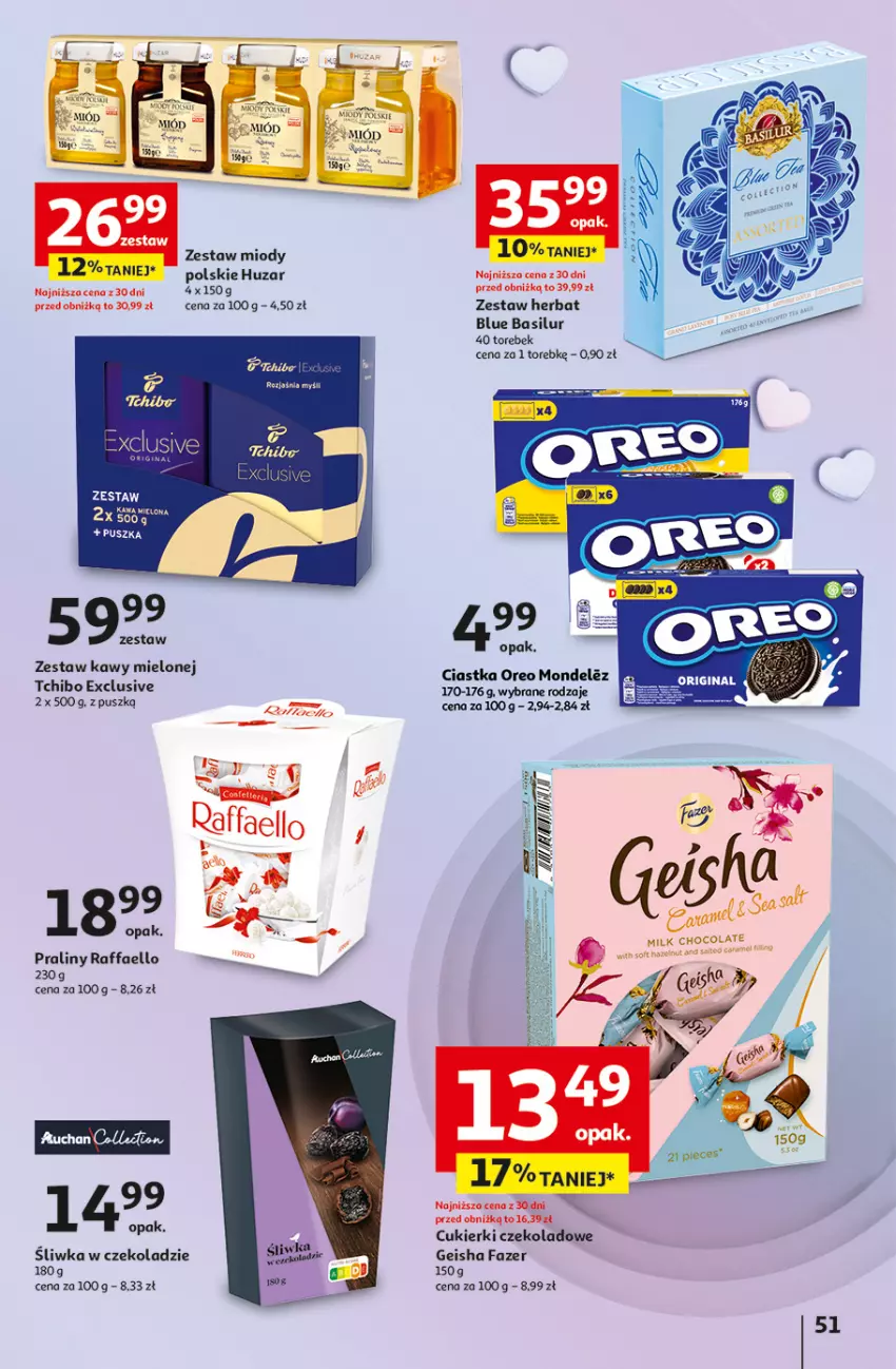 Gazetka promocyjna Auchan - Pewność Niskich Cen Hipermarket - ważna 06.03 do 12.03.2025 - strona 55 - produkty: Ciastka, Cukier, Cukierki, Cukierki czekoladowe, Fa, Oreo, Praliny, Raffaello, Tchibo