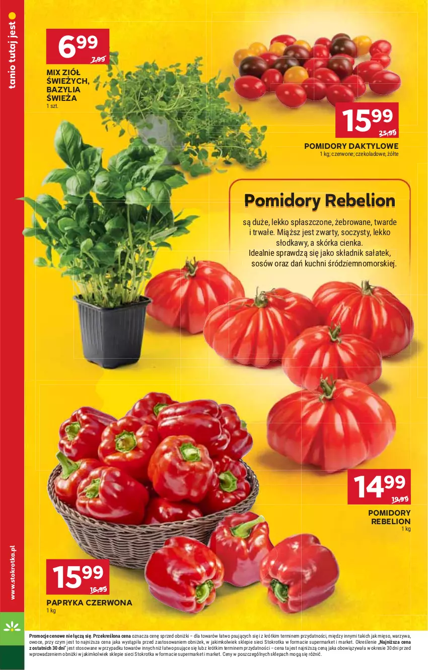 Gazetka promocyjna Stokrotka - Supermarket - ważna 20.03 do 26.03.2025 - strona 22 - produkty: Bazyl, Bazylia, HP, Lion, Papryka, Papryka czerwona, Pomidory