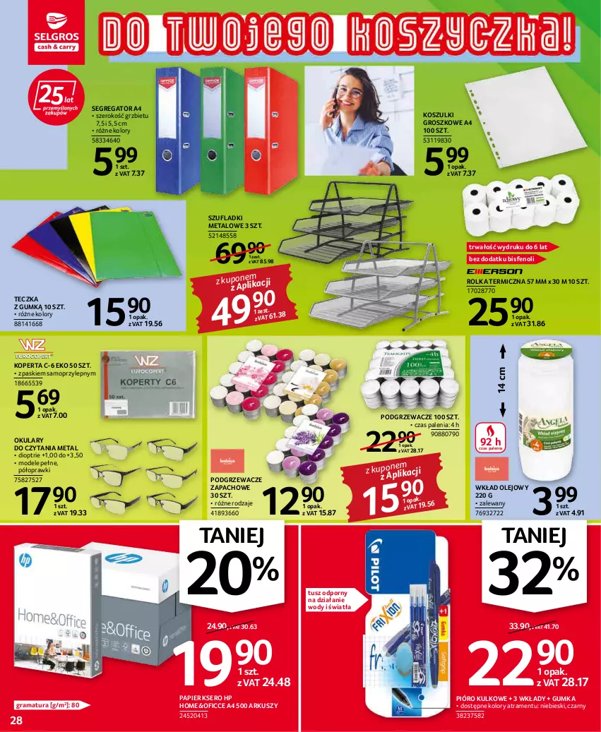 Gazetka promocyjna Selgros - Oferta przemysłowa - ważna 31.03 do 06.04.2022 - strona 28 - produkty: Gra, HP, Kosz, Mop, Okulary do czytania, Olej, Papier, Podgrzewacze, Por, Rama, Ser, Tusz, Wkład olejowy