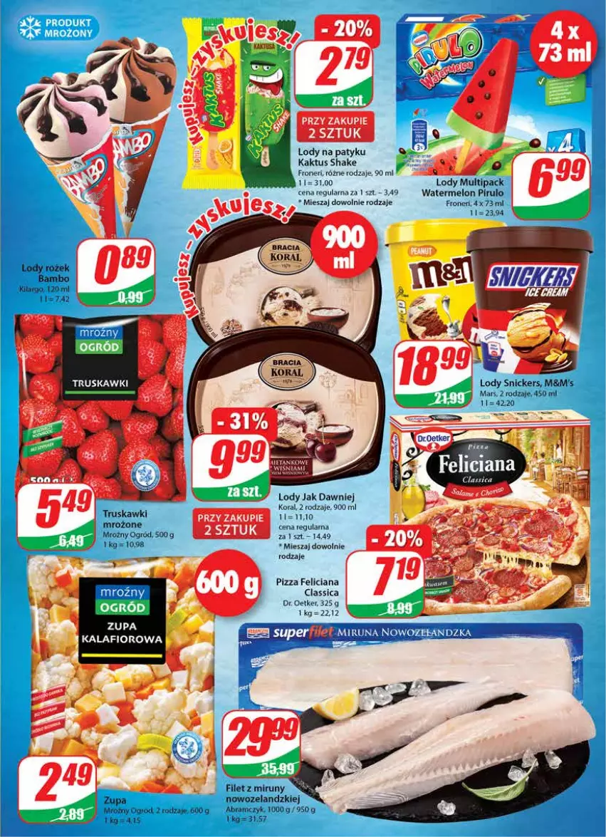 Gazetka promocyjna Dino - Gazetka - ważna 11.08 do 17.08.2021 - strona 9 - produkty: Dr. Oetker, Feliciana, Kaktus, Kalafior, Lody, Mars, Melon, Ogród, Pizza, Snickers, Zupa, Zupa kalafiorowa