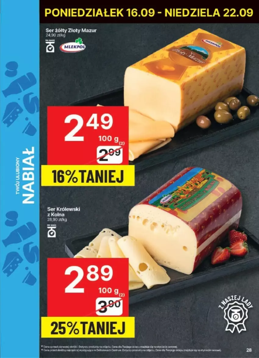 Gazetka promocyjna Delikatesy Centrum - ważna 16.09 do 22.09.2024 - strona 21 - produkty: Królewski, Rum, Ser, Złoty Mazur