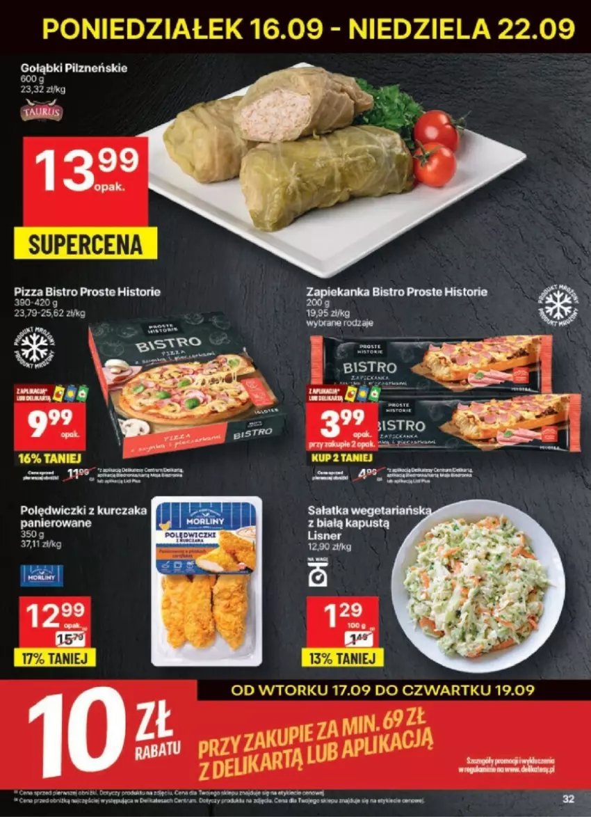 Gazetka promocyjna Delikatesy Centrum - ważna 16.09 do 22.09.2024 - strona 26 - produkty: Kurczak, Pizza, Polędwiczki z kurczaka, Zapiekanka