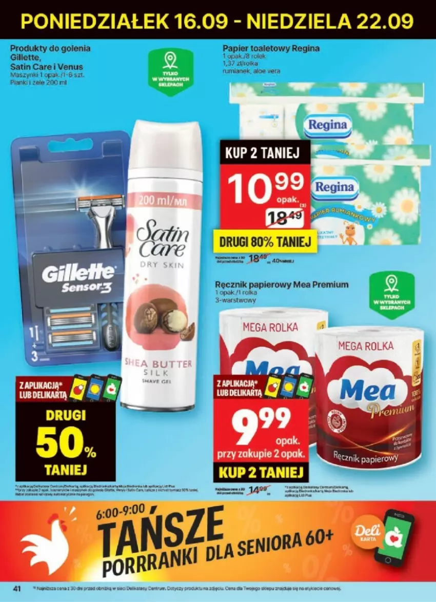 Gazetka promocyjna Delikatesy Centrum - ważna 16.09 do 22.09.2024 - strona 36 - produkty: Aloe vera, Gillette, Gin, Papier, Papier toaletowy, Ręcznik, Rum, Sati, Venus