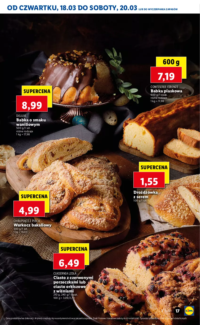 Gazetka promocyjna Lidl - GAZETKA - ważna 18.03 do 20.03.2021 - strona 17 - produkty: Babka, Ciasto orkiszowe, Cukier, Koc, Piec, Por, Ser