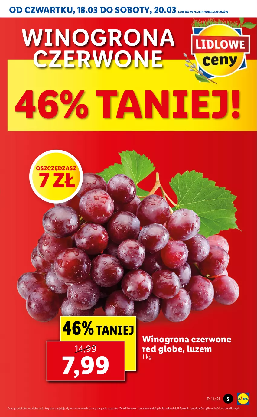 Gazetka promocyjna Lidl - GAZETKA - ważna 18.03 do 20.03.2021 - strona 5 - produkty: Wino, Winogrona