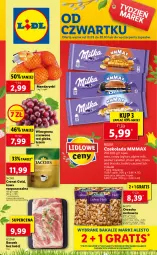 Gazetka promocyjna Lidl - GAZETKA - Gazetka - ważna od 20.03 do 20.03.2021 - strona 1 - produkty: Mandarynki, Kawa rozpuszczalna, Por, Gra, Kawa, Boczek bez kości, Winogrona, Czekolada, Boczek, Jacobs, Wino, Oreo, Milka