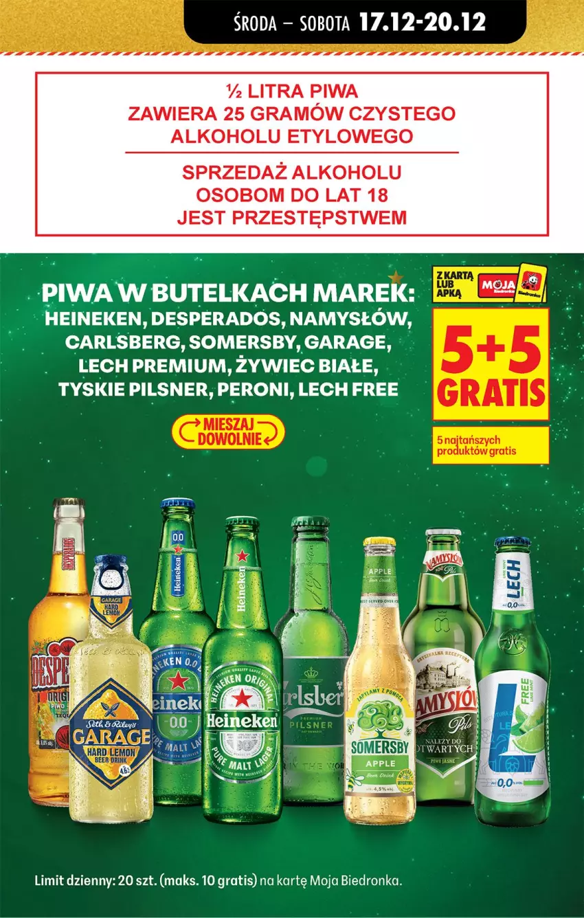 Gazetka promocyjna Biedronka - Od Środy - ważna 17.12 do 18.12.2025 - strona 25 - produkty: Carlsberg, Desperados, Gra, Heineken, Lech Premium, Piwa, Somersby, Tyskie