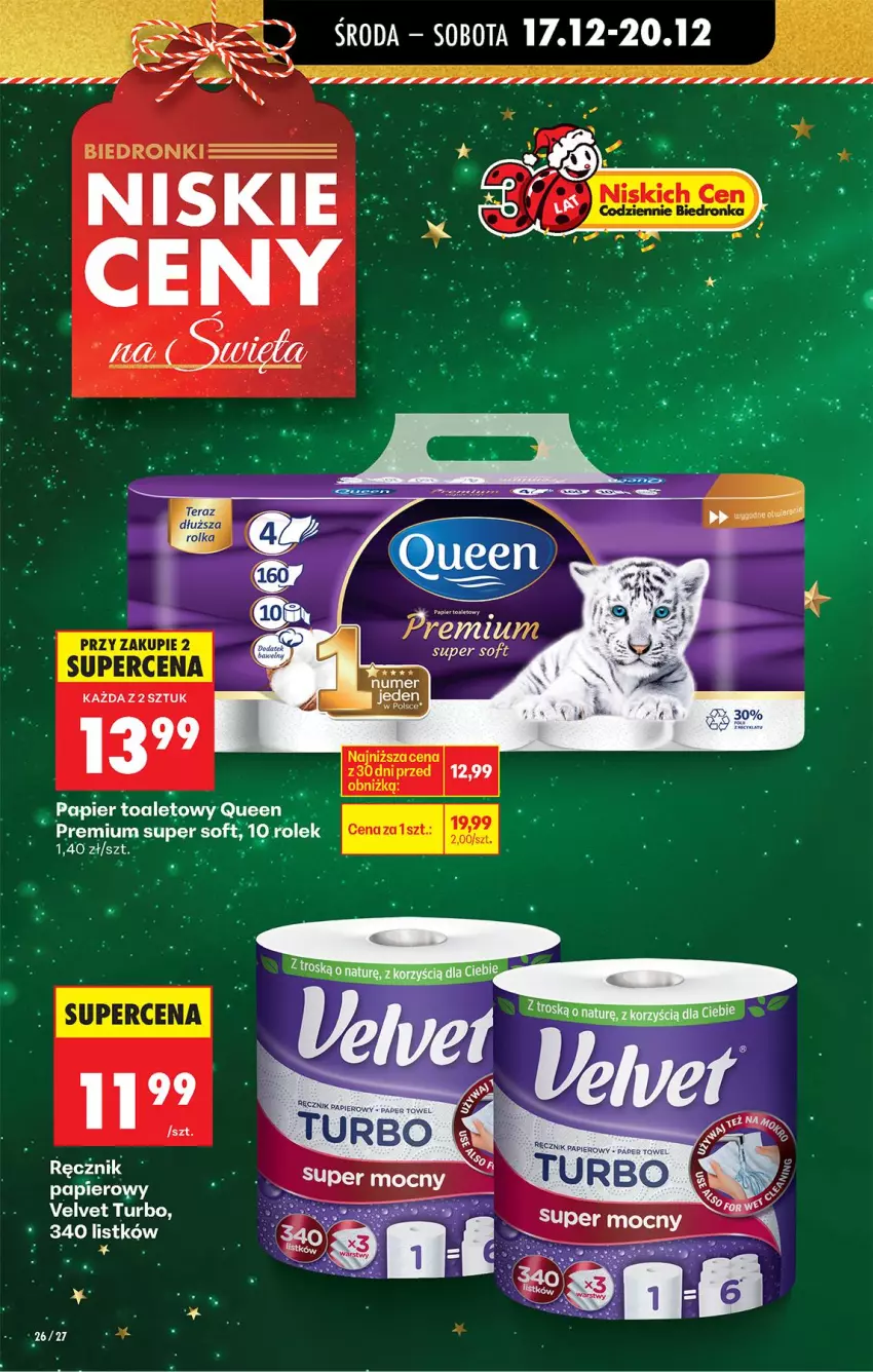 Gazetka promocyjna Biedronka - Od Środy - ważna 17.12 do 18.12.2025 - strona 28 - produkty: Papier, Ręcznik, Tera, Velvet