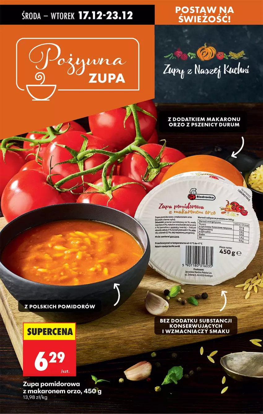 Gazetka promocyjna Biedronka - Od Środy - ważna 17.12 do 18.12.2025 - strona 35 - produkty: Cebula, Czosnek, Fa, Makaron, Olej, Olej rzepakowy, Przyprawy, Rum, Ser, Woda, Zupa, Zupa pomidorowa