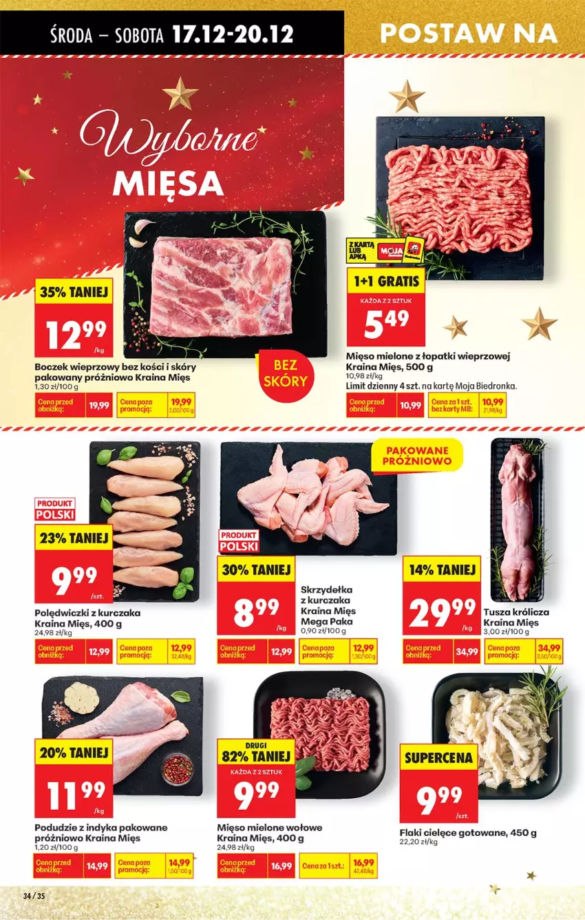 Gazetka promocyjna Biedronka - Od Środy - ważna 17.12 do 18.12.2025 - strona 38 - produkty: Boczek, Boczek wieprzowy, Fa, Flaki, Gra, Kurczak, Mięso, Mięso mielone, Mięso mielone z łopatki wieprzowej, Polędwiczki z kurczaka, Skrzydełka z kurczaka, Tusz