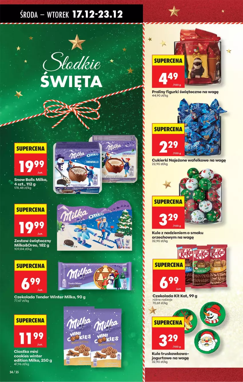 Gazetka promocyjna Biedronka - Od Środy - ważna 17.12 do 18.12.2025 - strona 58 - produkty: Ciastka, Cukier, Cukierki, Czekolada, Fa, Kit Kat, Milka, Oreo, Praliny