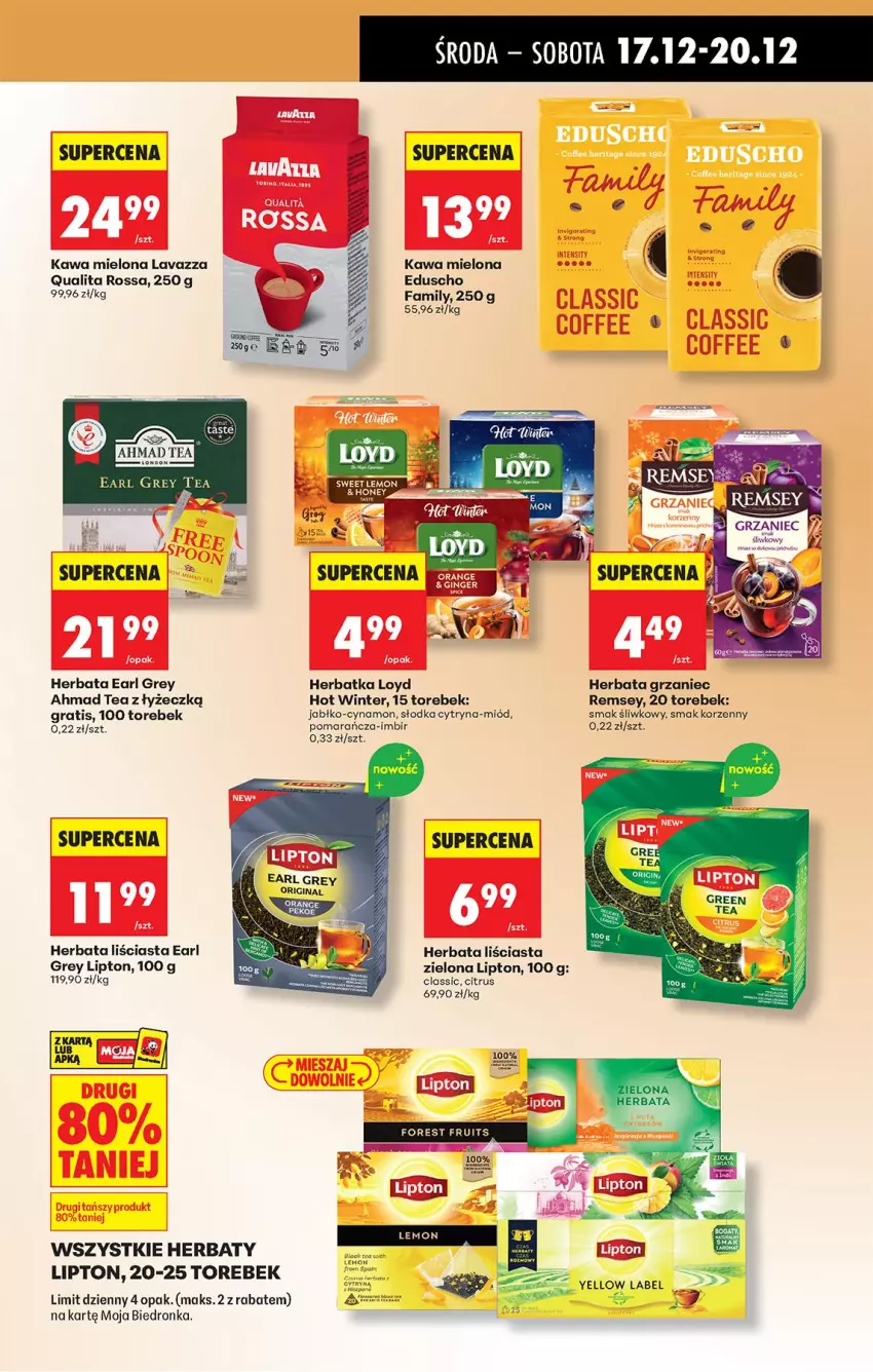 Gazetka promocyjna Biedronka - Od Środy - ważna 17.12 do 18.12.2025 - strona 69 - produkty: Earl Grey, Fa, Gra, Herbata, Imbir, Kawa, Kawa mielona, Lavazza, Lipton, Loyd, Miód
