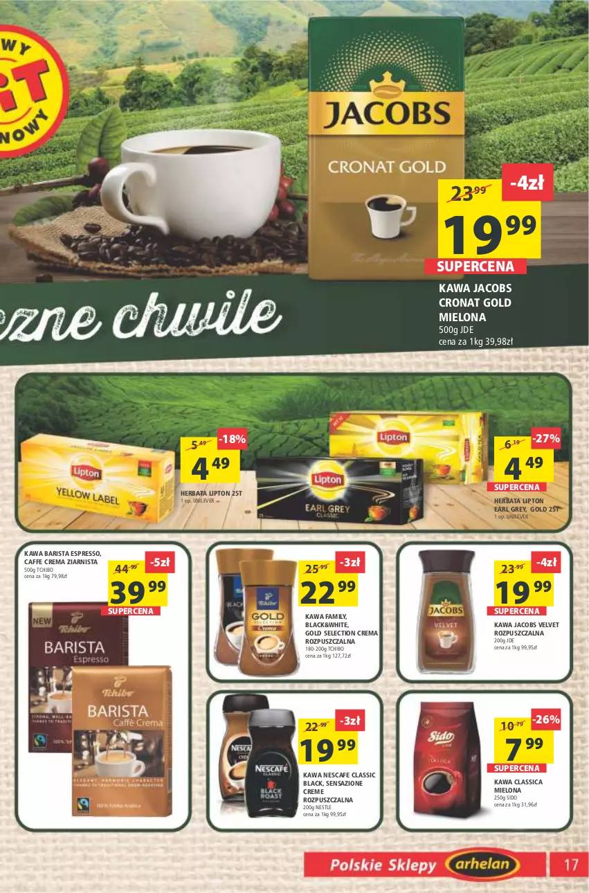 Gazetka promocyjna Arhelan - Gazetka - ważna 17.06 do 26.06.2022 - strona 17 - produkty: Earl Grey, Fa, Herbata, Jacobs, Jacobs Velvet, Kawa, Lack, Lipton, Tchibo, Velvet