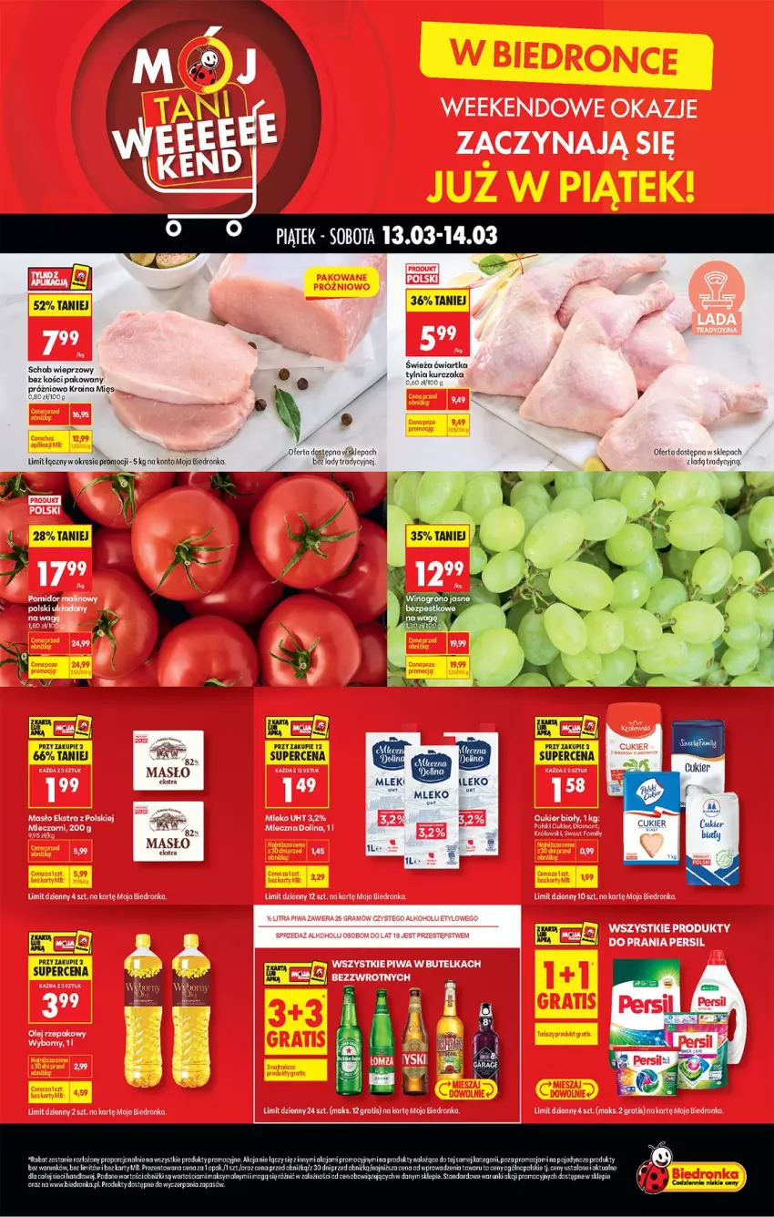 Gazetka promocyjna Biedronka - Tani Weekend - ważna 13.03 do 14.03.2026 - strona 1 - produkty: Kurczak, Masło, Por, Wino