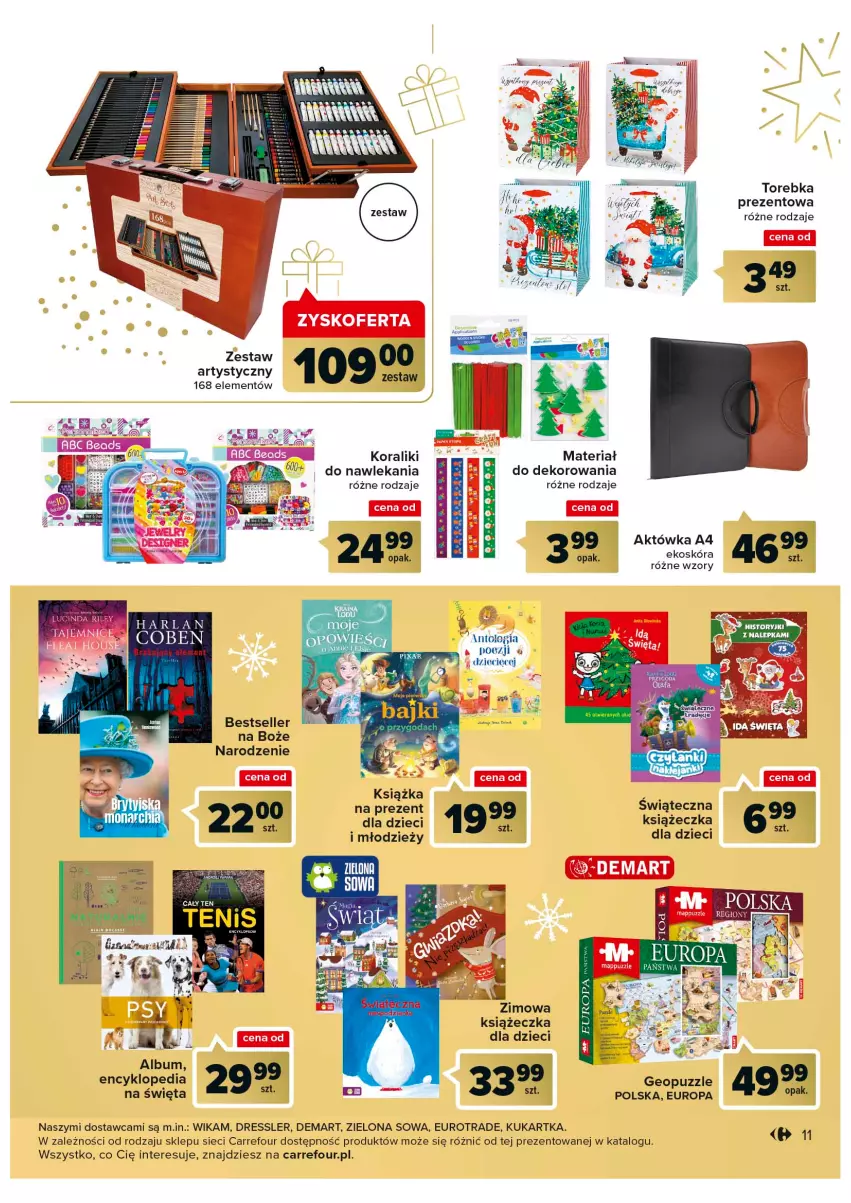 Gazetka promocyjna Carrefour - Gazetka Prezenty część 2 - ważna 29.11 do 24.12.2022 - strona 11 - produkty: Dres, Dzieci, Książka, Puzzle, Torebka