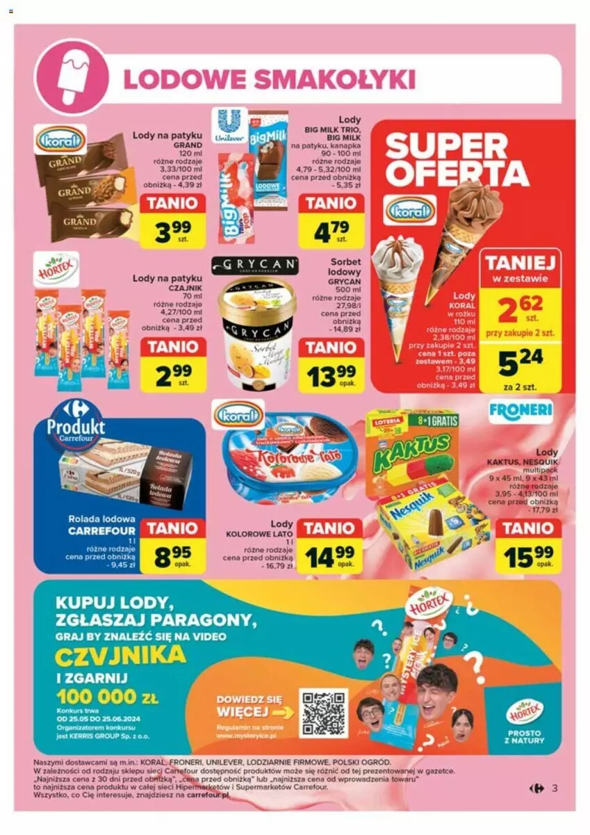 Gazetka promocyjna Carrefour - ważna 18.06 do 22.06.2024 - strona 38 - produkty: Big Milk, Czajnik, Gra, Gry, Kaktus, Lody, Ogród