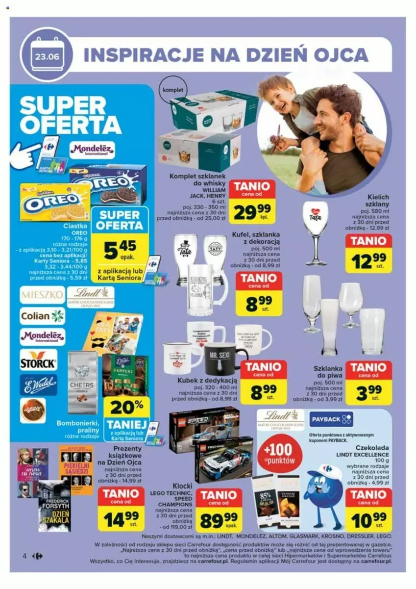 Gazetka promocyjna Carrefour - ważna 18.06 do 22.06.2024 - strona 39 - produkty: Czekolada, Dres, Fa, Kubek, LEGO, LG, Lindt, Szklanka, Whisky