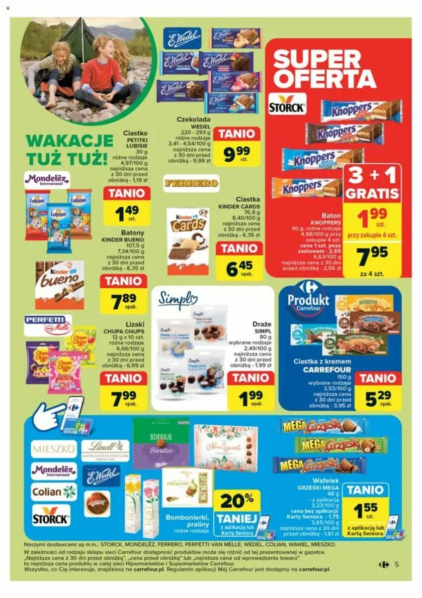 Gazetka promocyjna Carrefour - ważna 18.06 do 22.06.2024 - strona 40 - produkty: Chupa Chups, Ciastka, Czekolada, E. Wedel, Ferrero, Kinder, Lizaki, Wawel