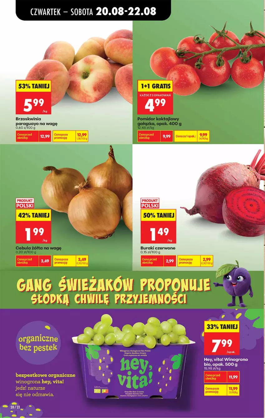 Gazetka promocyjna Biedronka - Od Czwartku - ważna 20.08 do 26.08.2026 - strona 20 - produkty: Buraki, Cebula, Gra, Wino, Winogrona