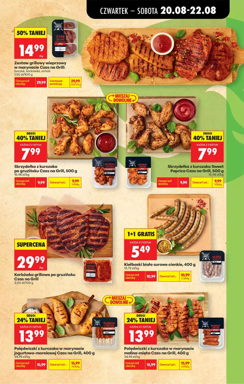 Gazetka promocyjna Biedronka - Od Czwartku - ważna 20.08 do 26.08.2026 - strona 25 - produkty: Boczek, Fa, Grill, Jogurt, Kiełbaski białe, Kurczak, Mięta, Polędwiczki z kurczaka, Ser, Skrzydełka z kurczaka