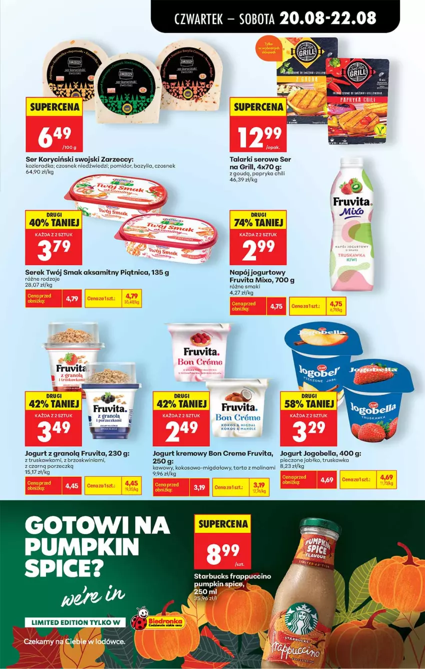 Gazetka promocyjna Biedronka - Od Czwartku - ważna 20.08 do 26.08.2026 - strona 31 - produkty: Aksam, Bazyl, Bazylia, Bell, Bella, Czosnek, Gra, Grill, Jogobella, Jogurt, Kokos, Napój, Napój jogurtowy, Papryka, Piątnica, Piec, Por, Ser, Ser kozi, Serek, Tarta, Twój Smak