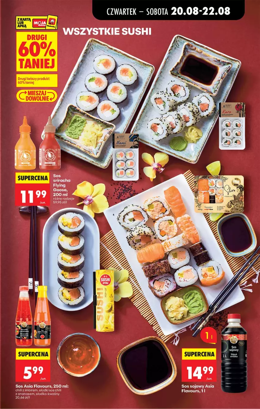 Gazetka promocyjna Biedronka - Od Czwartku - ważna 20.08 do 26.08.2026 - strona 35 - produkty: Ananas, Imbir, Sos, Sos sojowy, Sushi