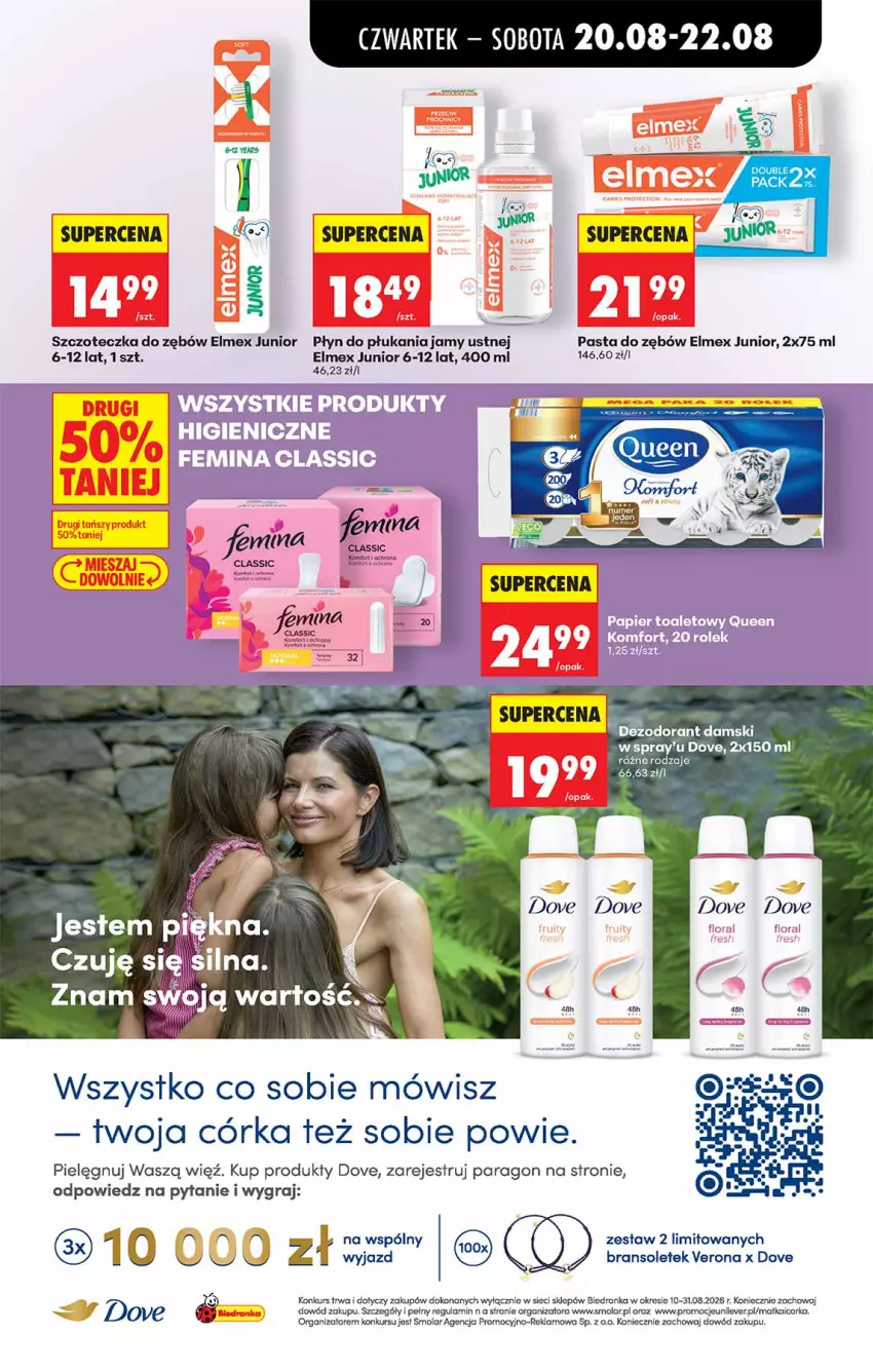 Gazetka promocyjna Biedronka - Od Czwartku - ważna 20.08 do 26.08.2026 - strona 57 - produkty: Dove, Elmex, Flora, Gra, Mola, Orka, Pasta do zębów, Płyn do płukania, Płyn do płukania jamy ustnej, Szczoteczka, Szczoteczka do zębów