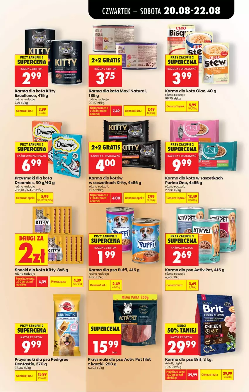 Gazetka promocyjna Biedronka - Od Czwartku - ważna 20.08 do 26.08.2026 - strona 63 - produkty: Brit, Pedigree, Przysmaki, Puf, Pur, Purina