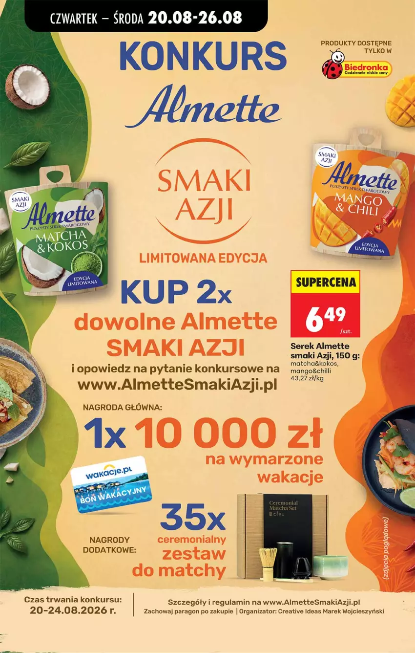 Gazetka promocyjna Biedronka - Od Czwartku - ważna 20.08 do 26.08.2026 - strona 66 - produkty: Almette, Hask, Kokos, Mango, Ser, Serek